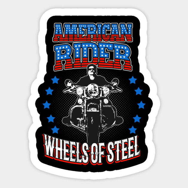 American Rider Motorcycle Biker Sticker by Foxxy Merch